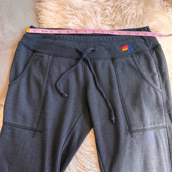 Aviator Nation joggers relaxed sweatpants Small S rainbow embroidered AN patch - Picture 7 of 11